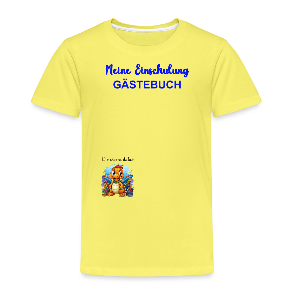 Kinder Premium T-Shirt "Gästebuch2" - Gelb
