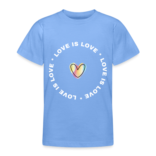 Teenager T-Shirt "Love is Love" - Himmelblau