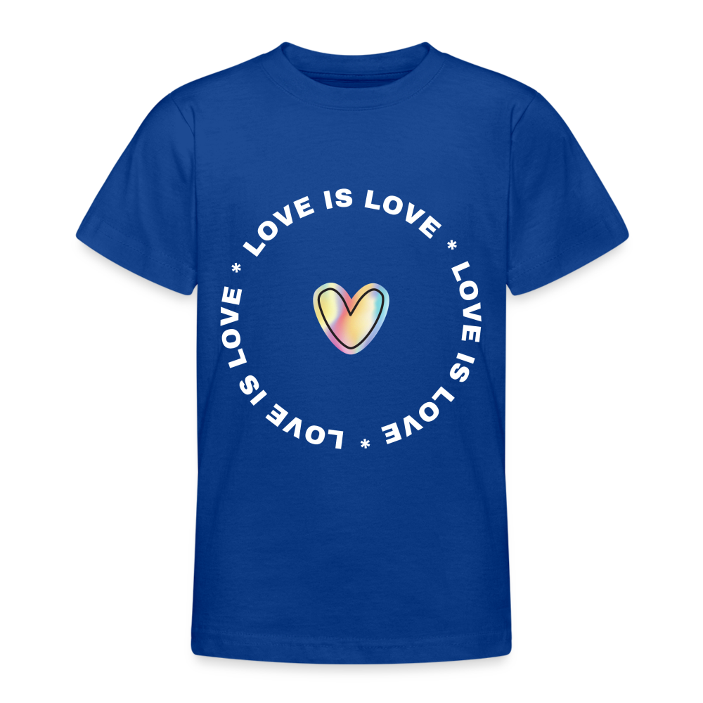 Teenager T-Shirt "Love is Love" - Royalblau