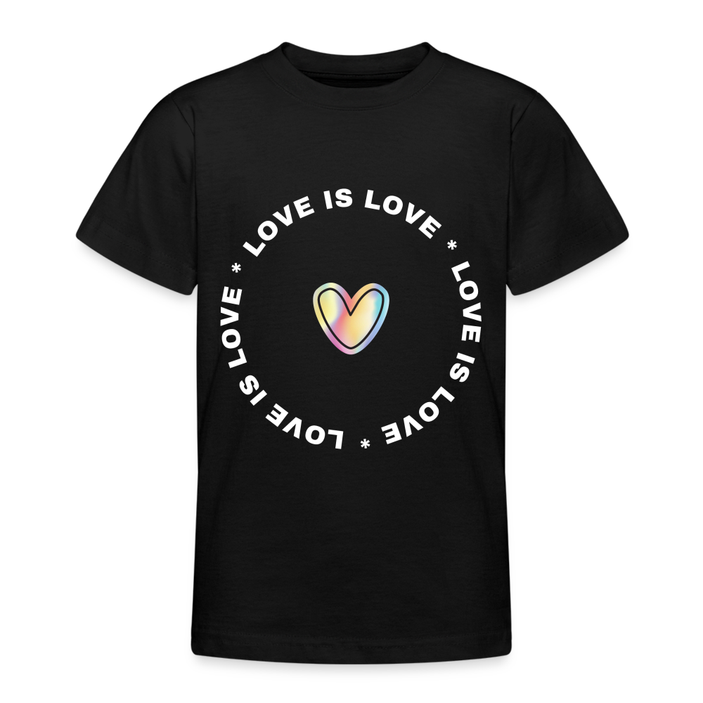 Teenager T-Shirt "Love is Love" - Schwarz