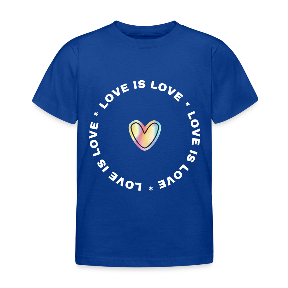 Kinder T-Shirt "Love is Love" - Royalblau