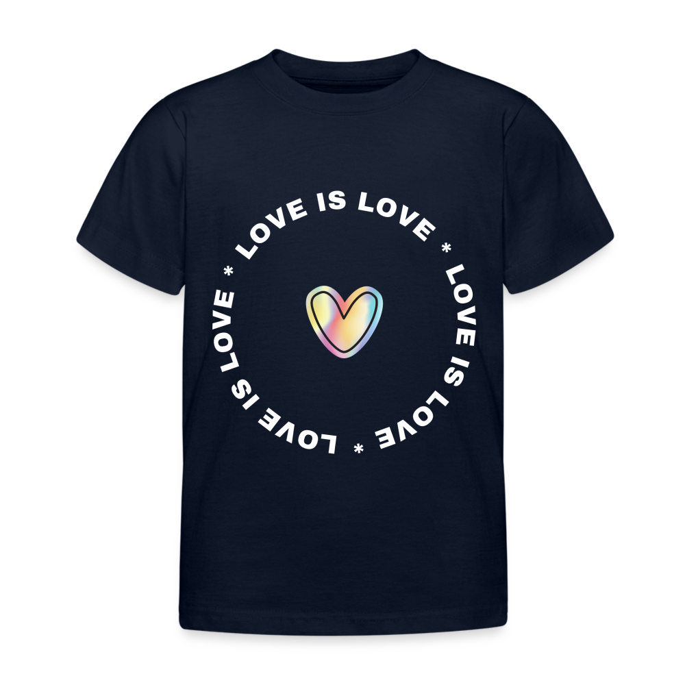 Kinder T-Shirt "Love is Love" - Navy