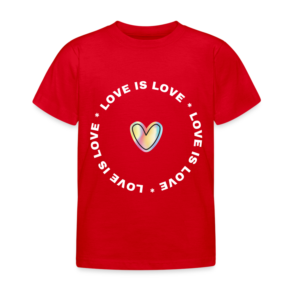 Kinder T-Shirt "Love is Love" - Rot