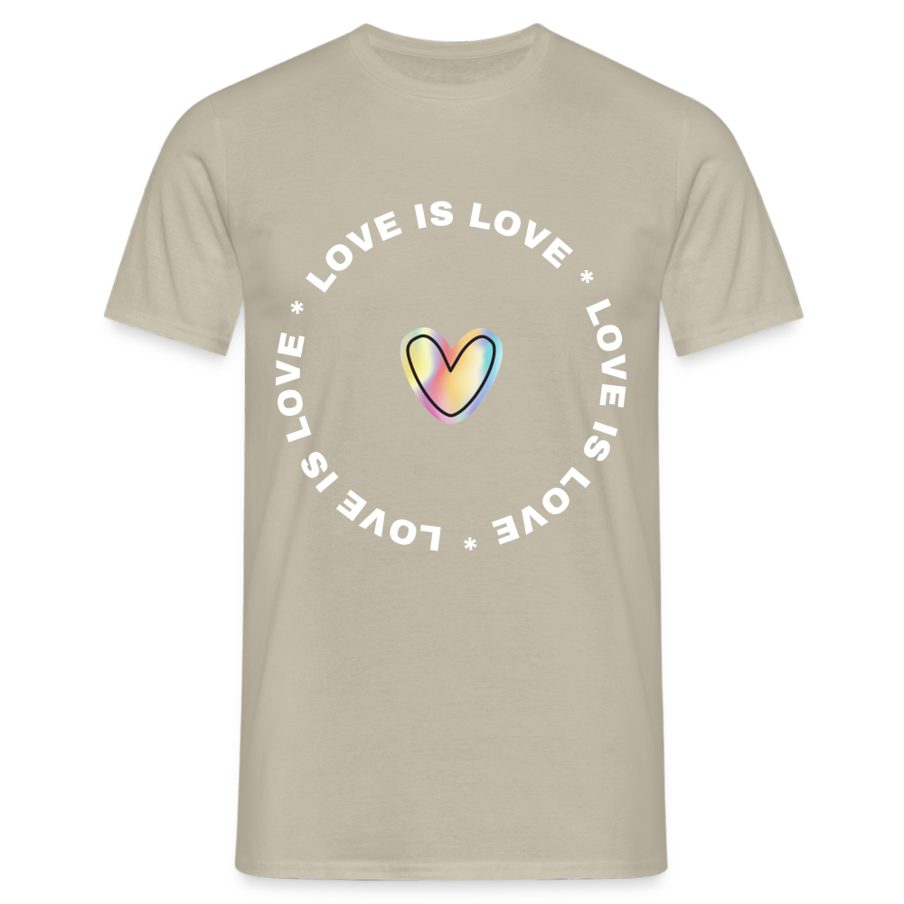 Männer T-Shirt "Love is Love" - Sandbeige