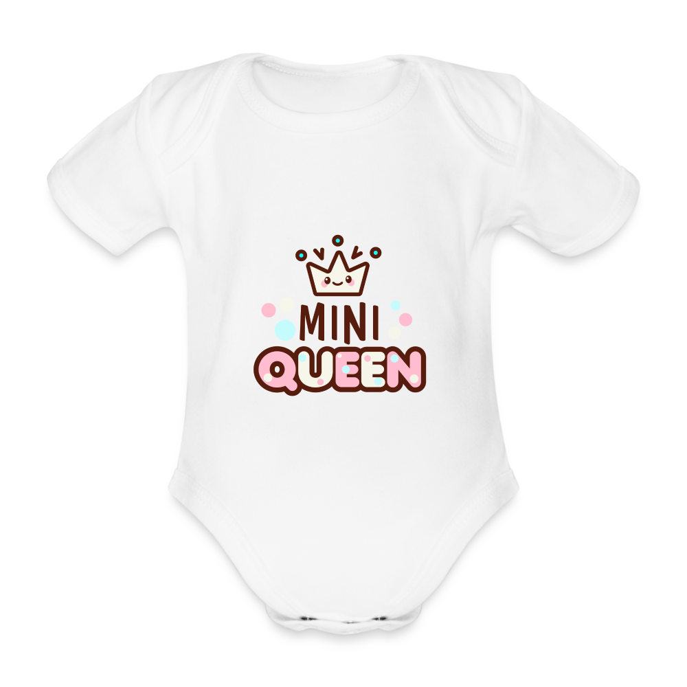 Baby Bio-Kurzarm-Body "Mini Queen" - weiß