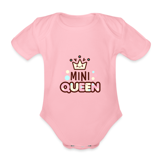 Baby Bio-Kurzarm-Body "Mini Queen" - Hellrosa