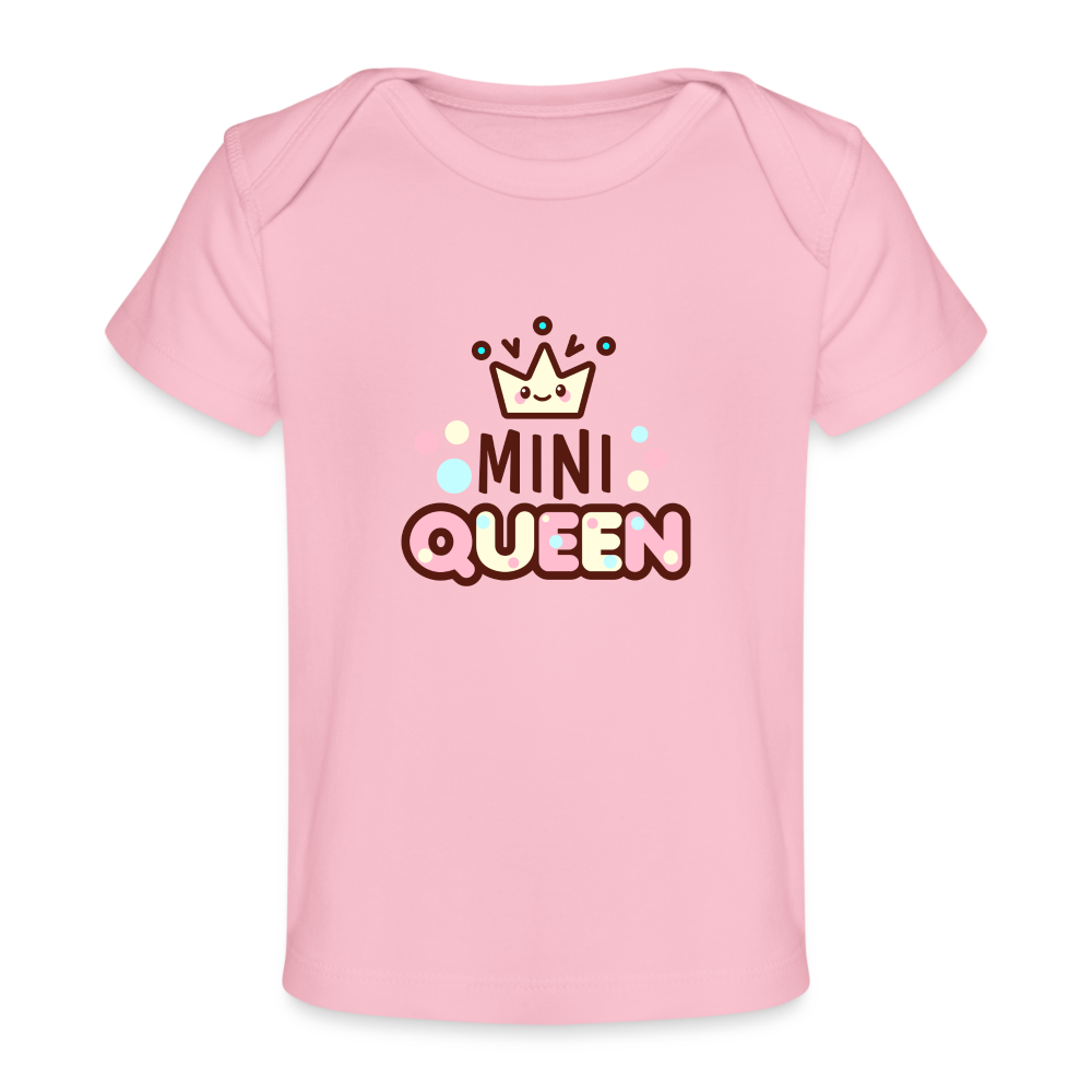 Baby Bio-T-Shirt "Mini Queen" - Hellrosa