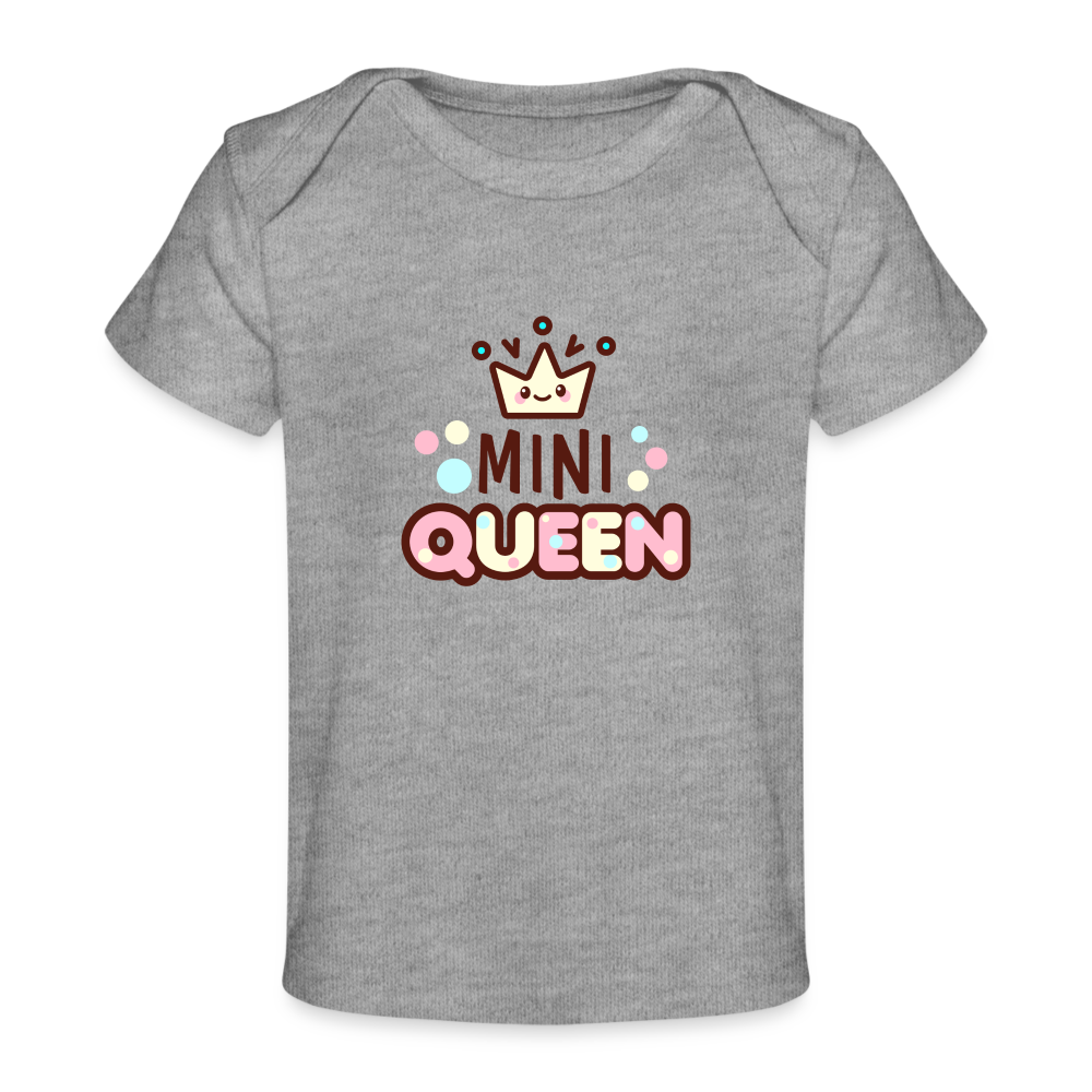 Baby Bio-T-Shirt "Mini Queen" - Grau meliert