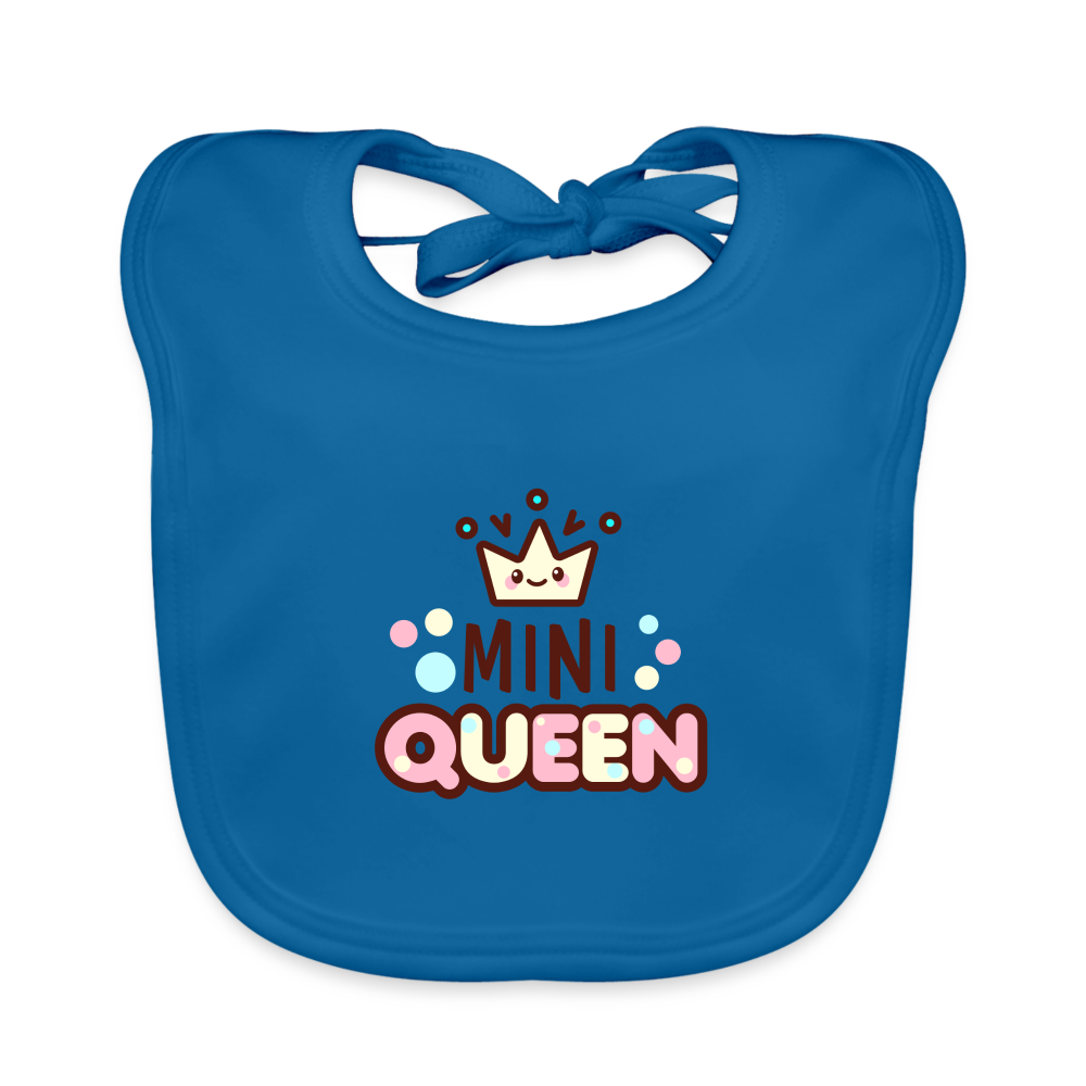 Baby Bio-Lätzchen "Mini Queen" - Pfauenblau