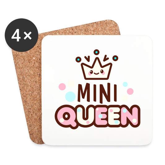 Untersetzer (4er-Set) "Mini Queen" - weiß