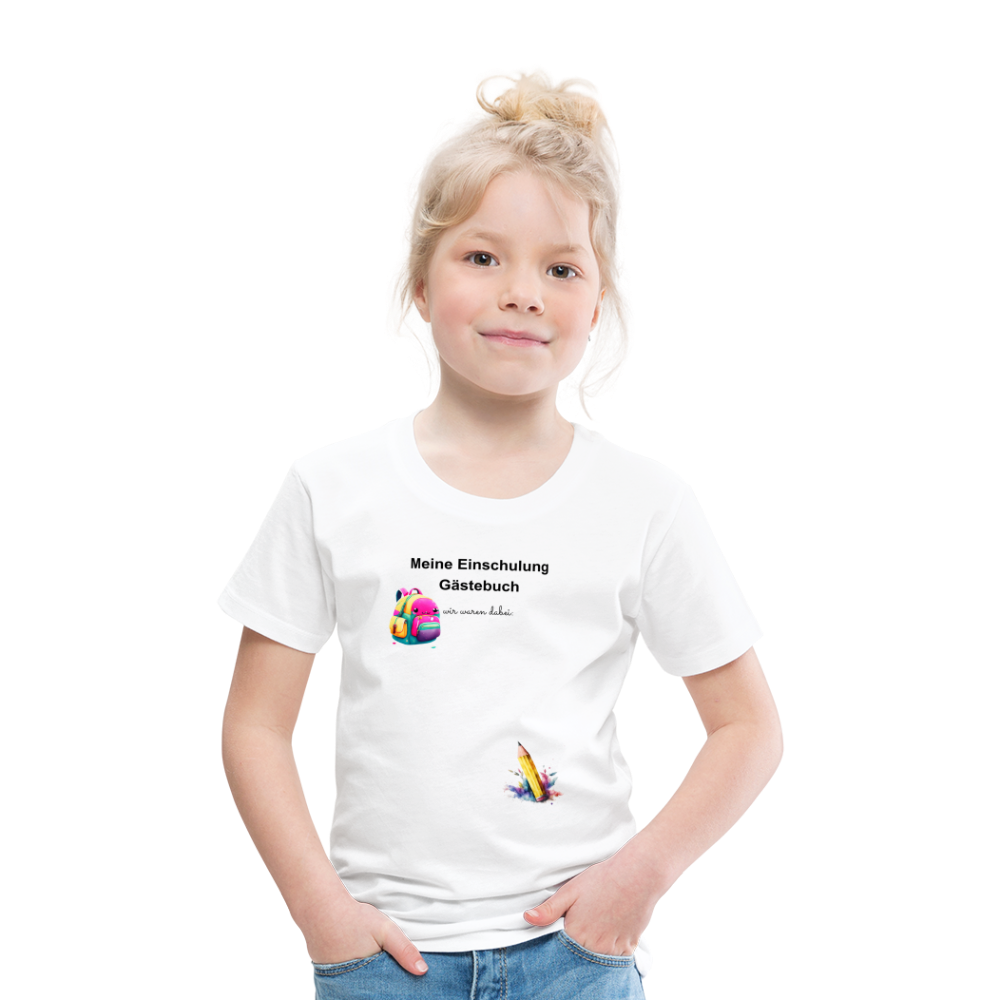Kinder Premium T-Shirt "Gästebuch" - weiß