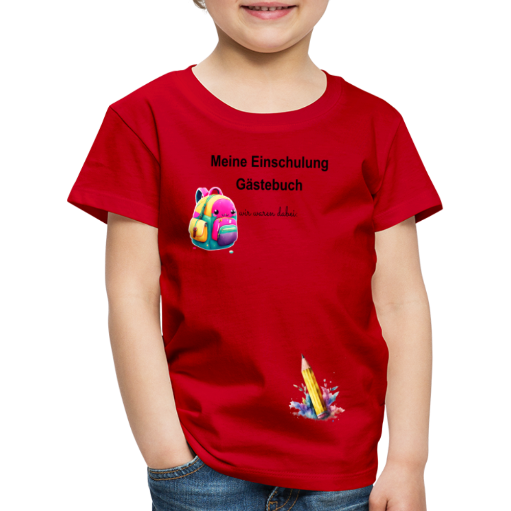 Kinder Premium T-Shirt "Gästebuch" - Rot