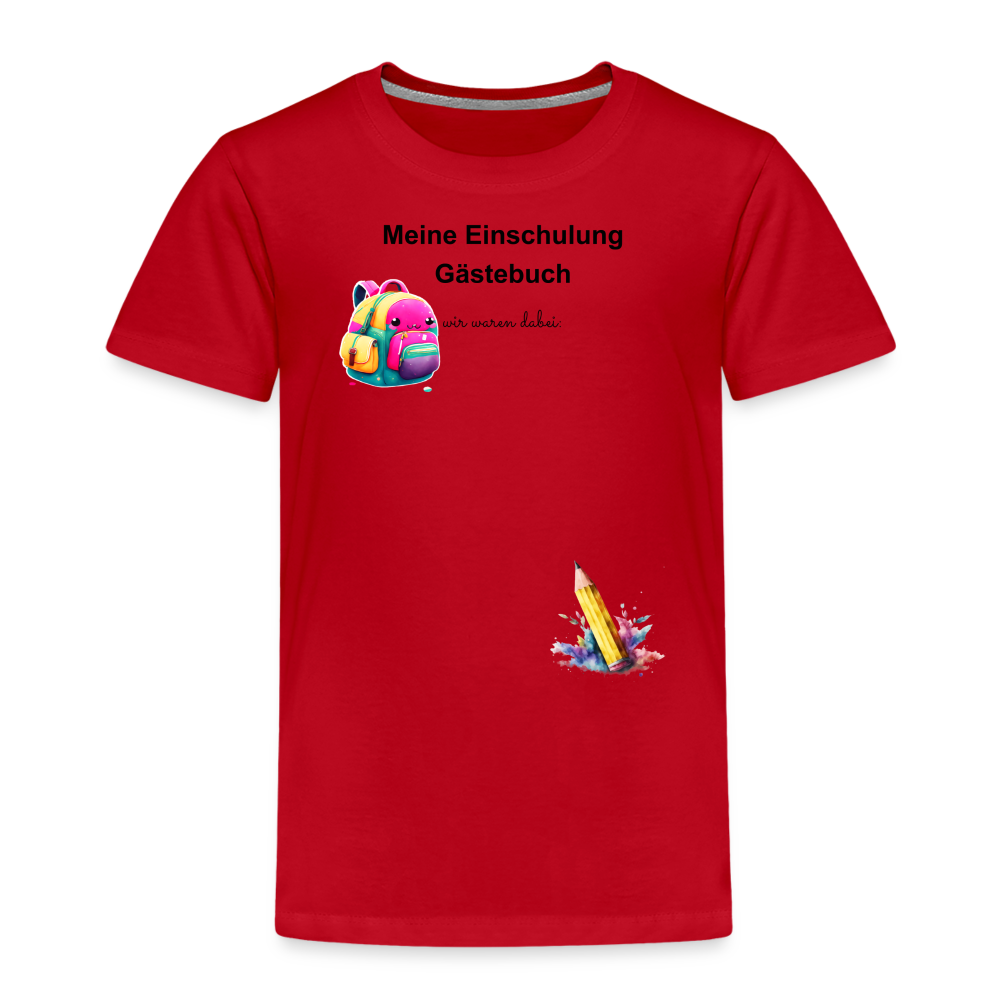 Kinder Premium T-Shirt "Gästebuch" - Rot
