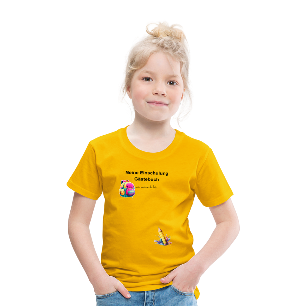 Kinder Premium T-Shirt "Gästebuch" - Sonnengelb