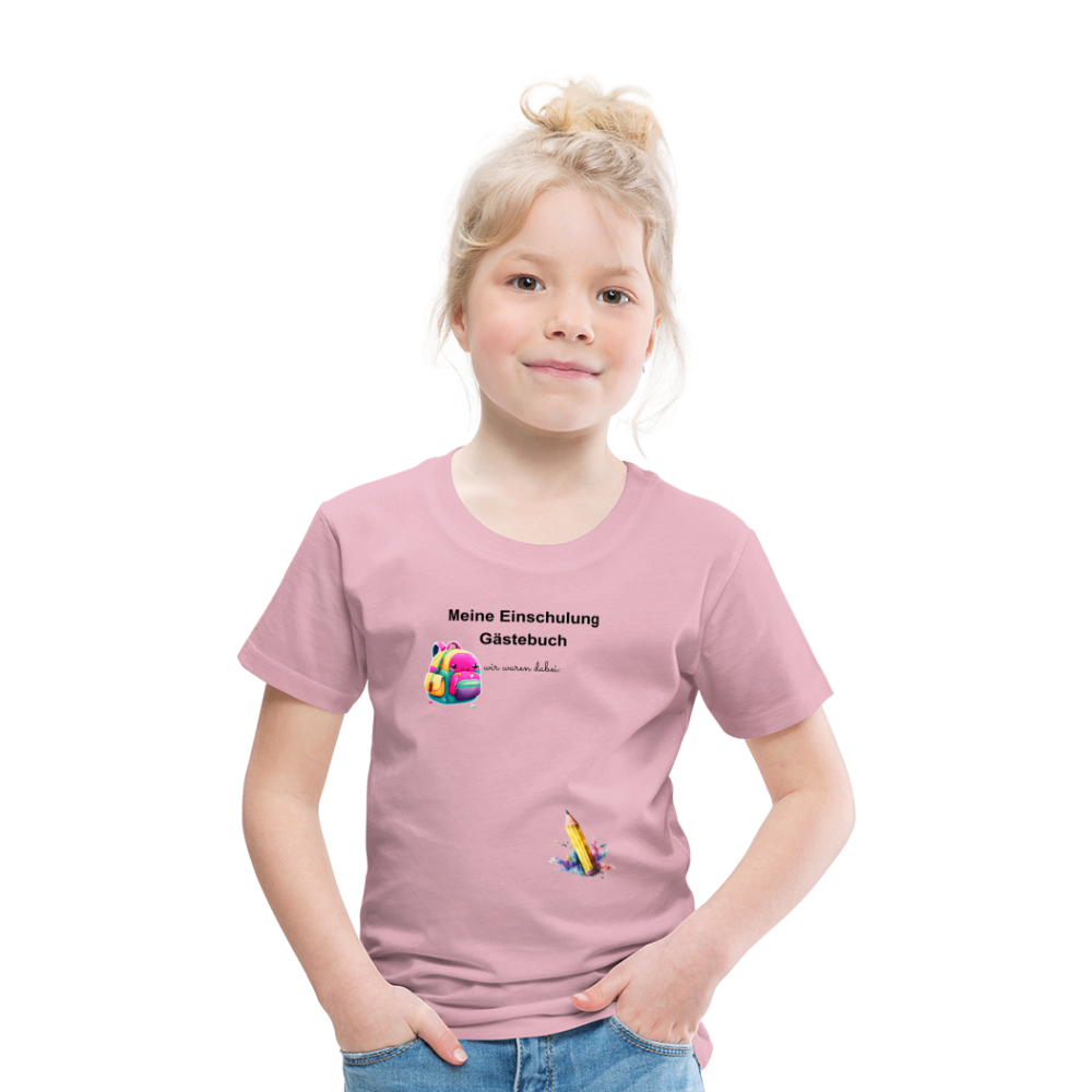 Kinder Premium T-Shirt "Gästebuch" - Hellrosa