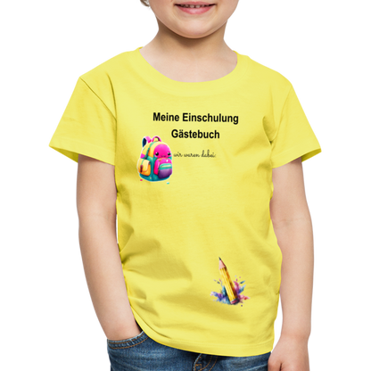 Kinder Premium T-Shirt "Gästebuch" - Gelb