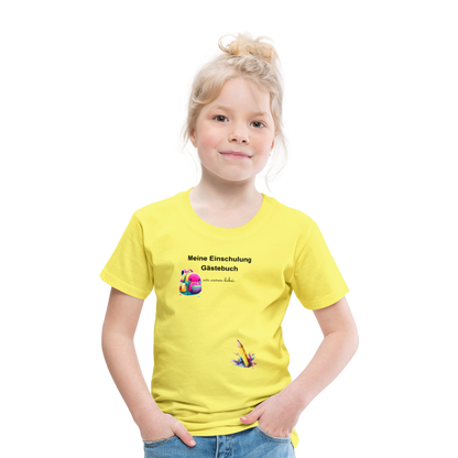 Kinder Premium T-Shirt "Gästebuch" - Gelb