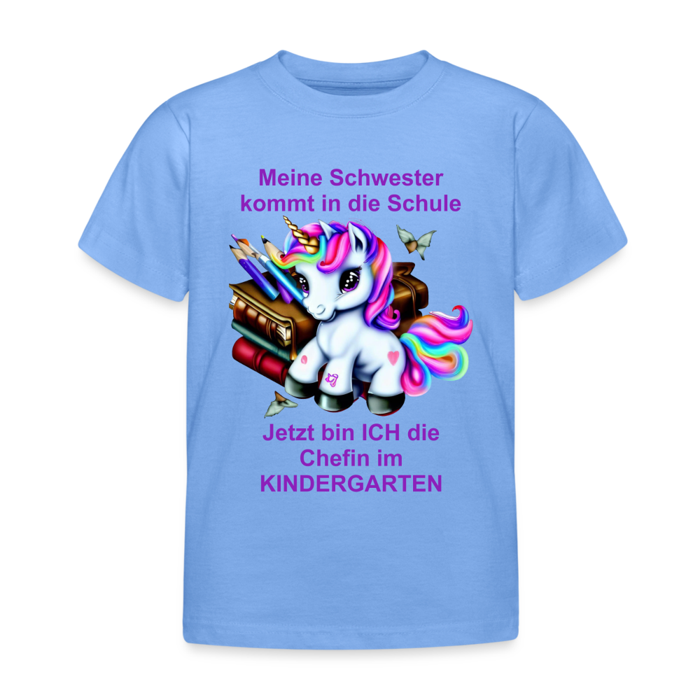 Kinder T-Shirt "Meine Schwester..." - Himmelblau