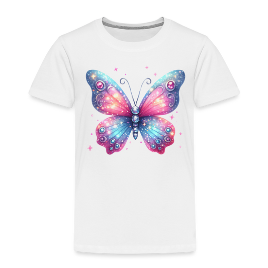 Kinder Premium T-Shirt "Schmetterling1" - weiß
