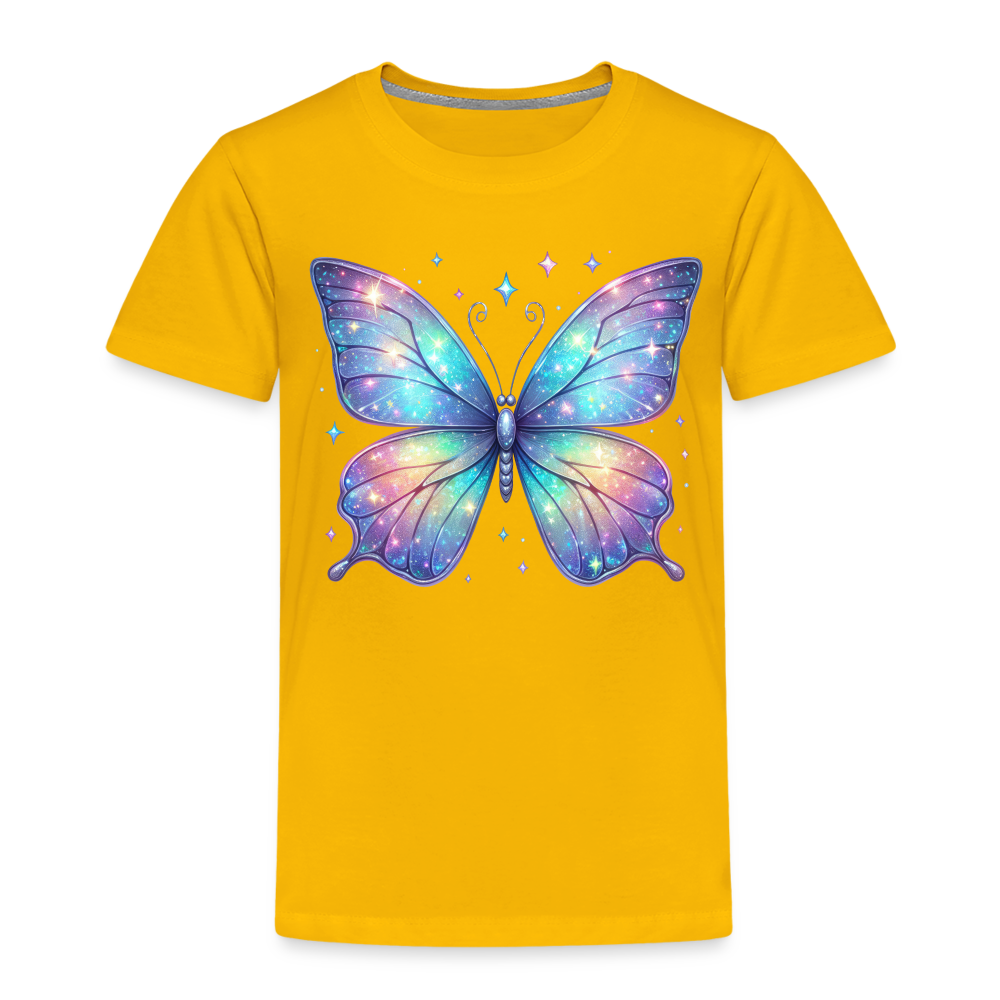 Kinder Premium T-Shirt "Schmetterling3" - Sonnengelb