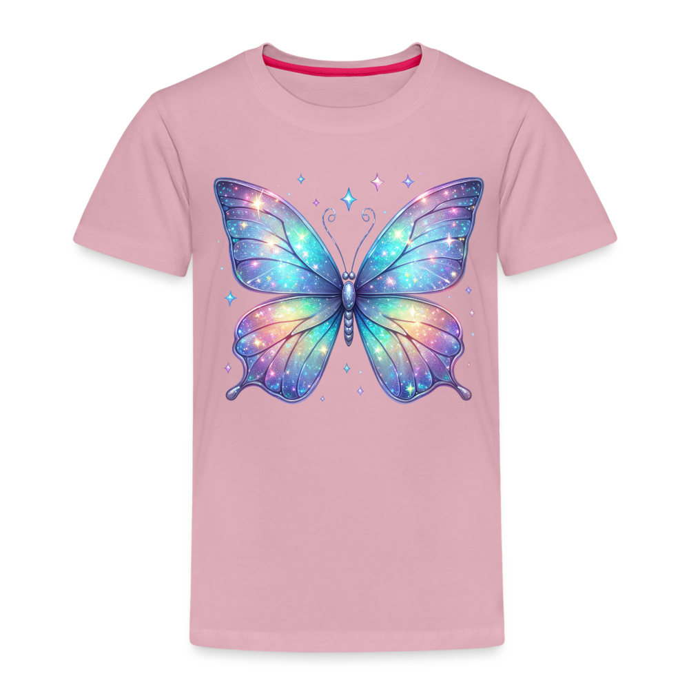 Kinder Premium T-Shirt "Schmetterling3" - Hellrosa