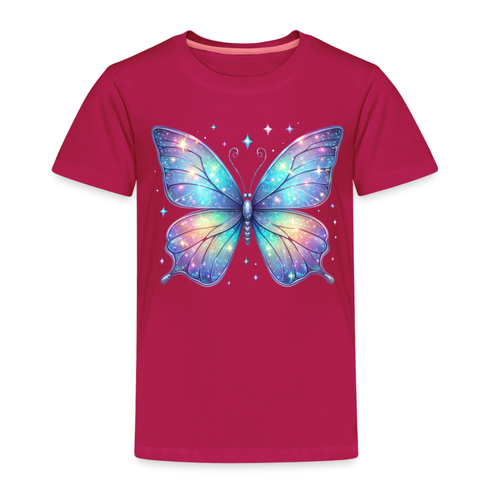 Kinder Premium T-Shirt "Schmetterling3" - dunkles Pink
