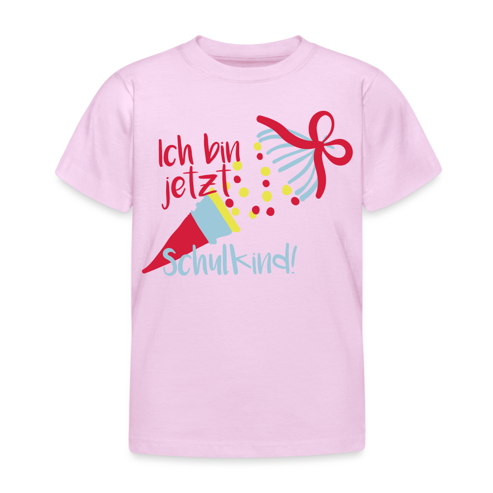 Kinder T-Shirt "ich bin jetzt Schulkind" - Hellrosa