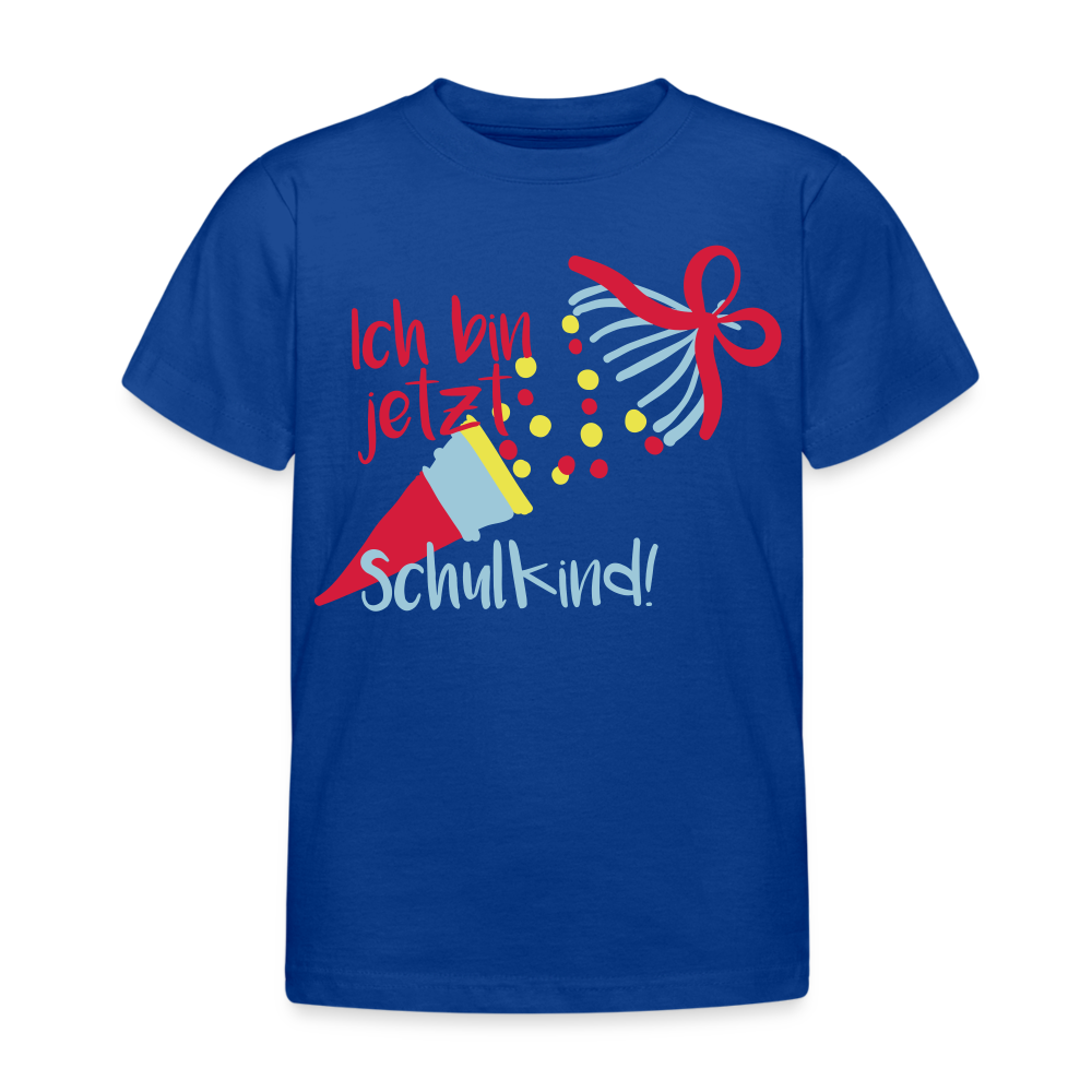 Kinder T-Shirt "ich bin jetzt Schulkind" - Royalblau