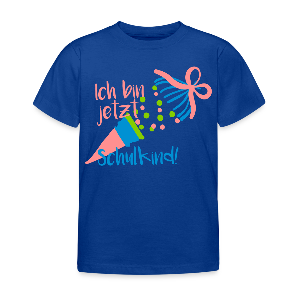 Kinder T-Shirt "ich bin jetzt Schulkind3" - Royalblau
