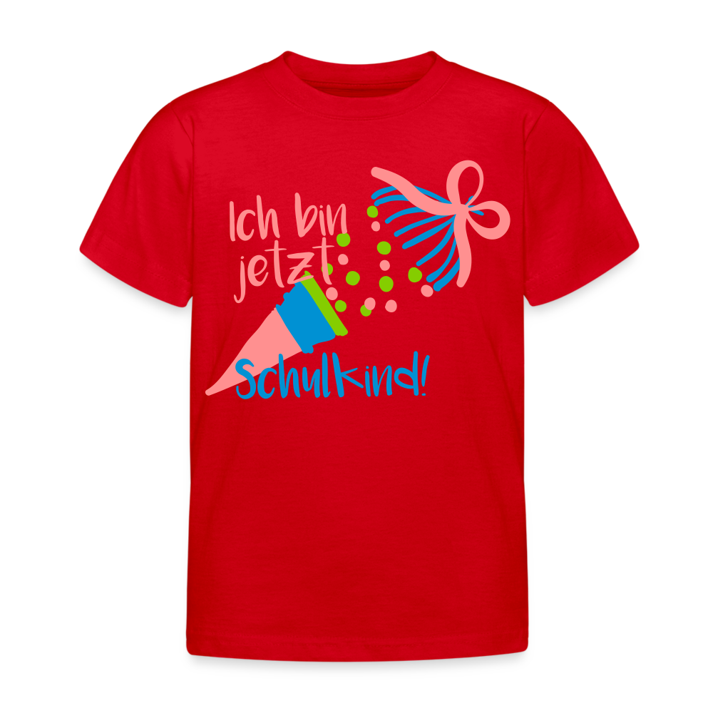 Kinder T-Shirt "ich bin jetzt Schulkind3" - Rot