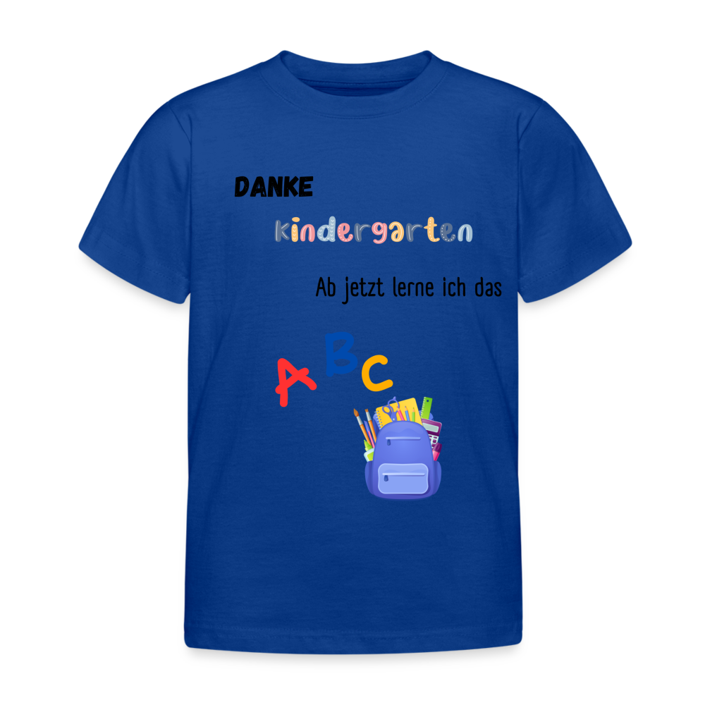 Kinder T-Shirt "Danke Kindergarten" - Royalblau