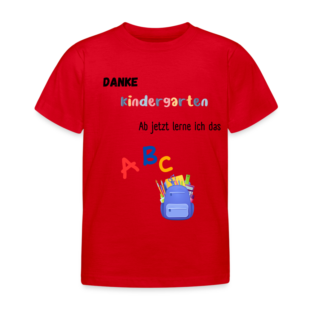 Kinder T-Shirt "Danke Kindergarten" - Rot