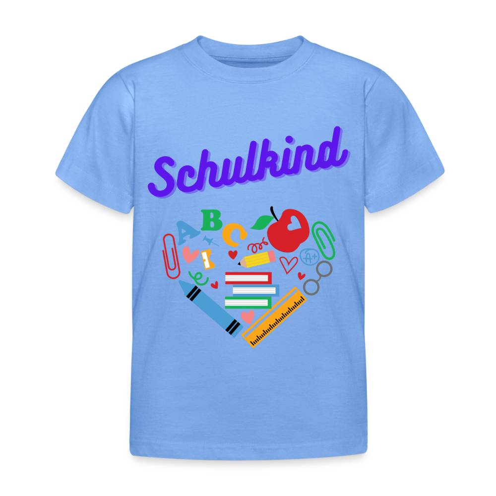Kinder T-Shirt "Schulkind 7" - Himmelblau