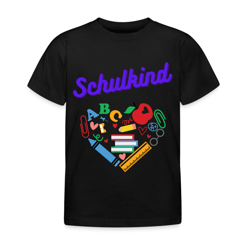 Kinder T-Shirt "Schulkind 7" - Schwarz