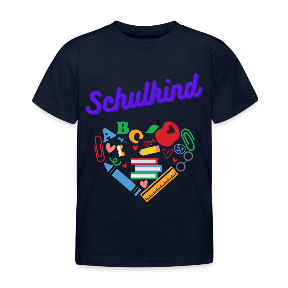 Kinder T-Shirt "Schulkind 7" - Navy