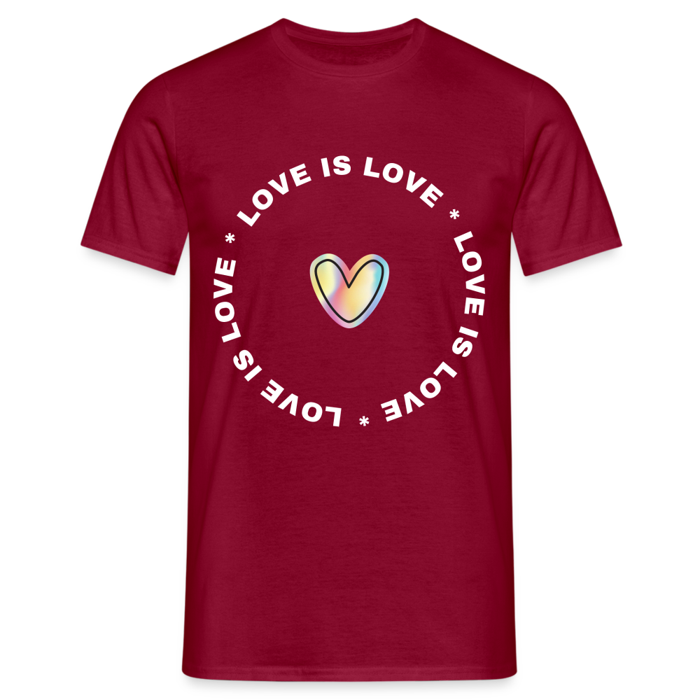 Männer T-Shirt "Love is Love" - Ziegelrot