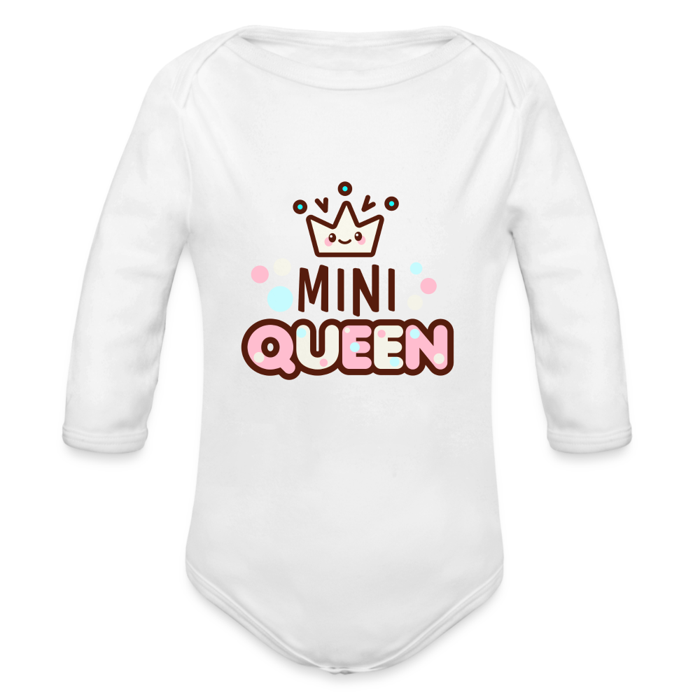 Baby Bio-Langarm-Body "Mini Queen" - weiß